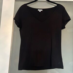 Splendid Black Short Sleeve Fitted Blouse